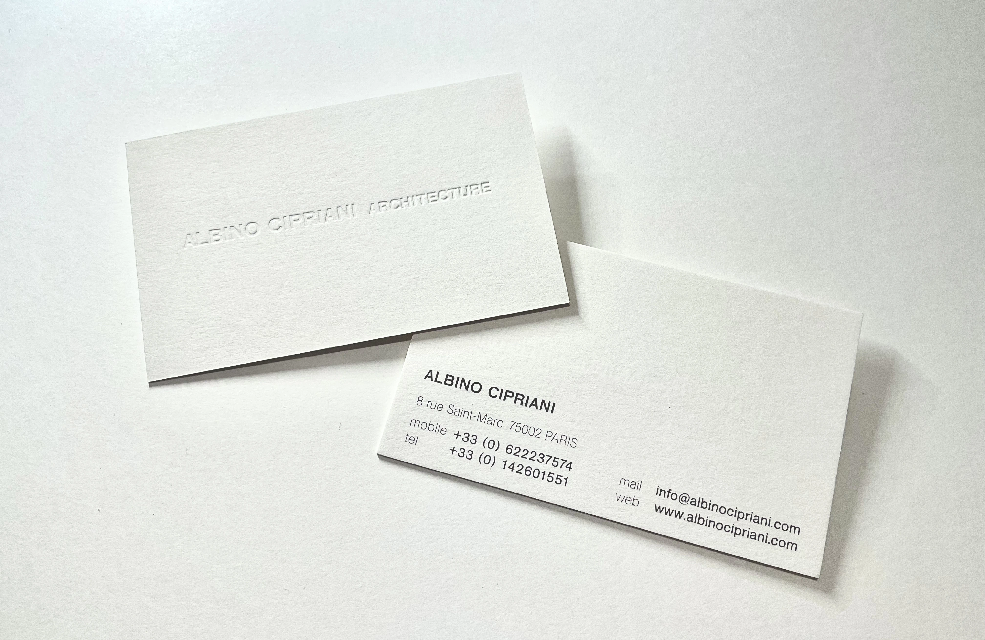 Carte de visite Albino Cipriani - Architecture, recto-verso